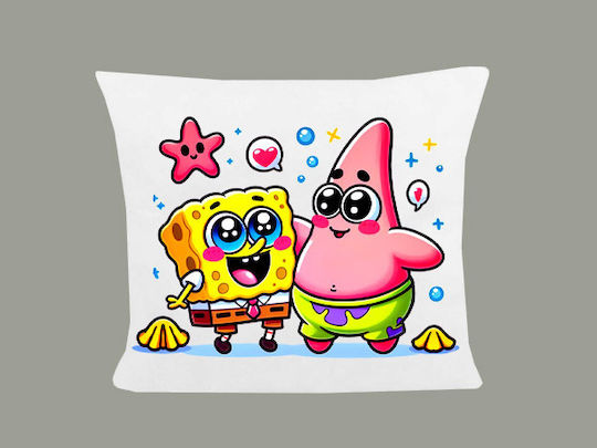Photoretous Kinder Wurfkissen Dekorative Kopfkissenbezug SpongeBob Weiß 40x40cm