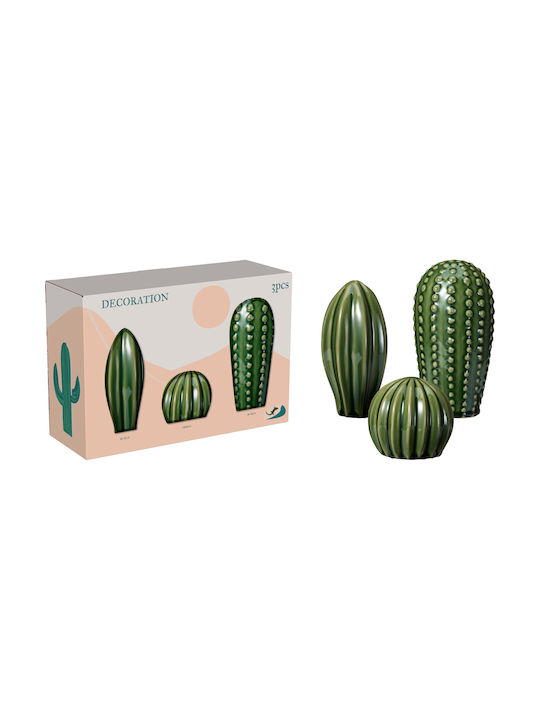 JK Home Decor Cacti Porcelain 9x18-10x9-8x16cm S/3