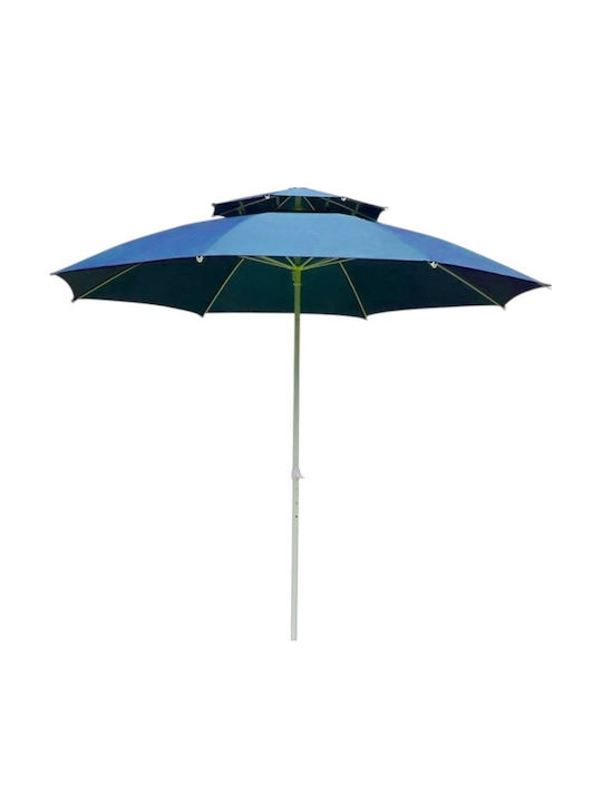 Floor Parasol Circular Aluminum Blue with Base Φ2.5m