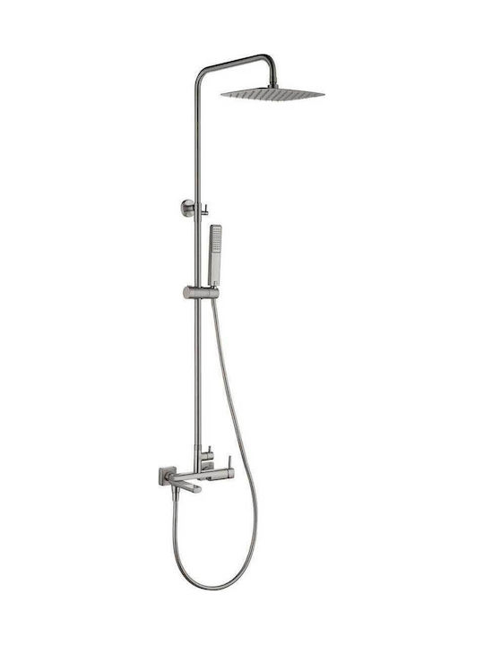 Imex Shower Column with Bathtub Mixer Silver