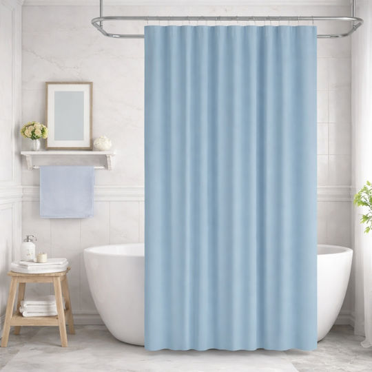 My Home Luxury Shower Curtain Fabric 180x180cm Blue