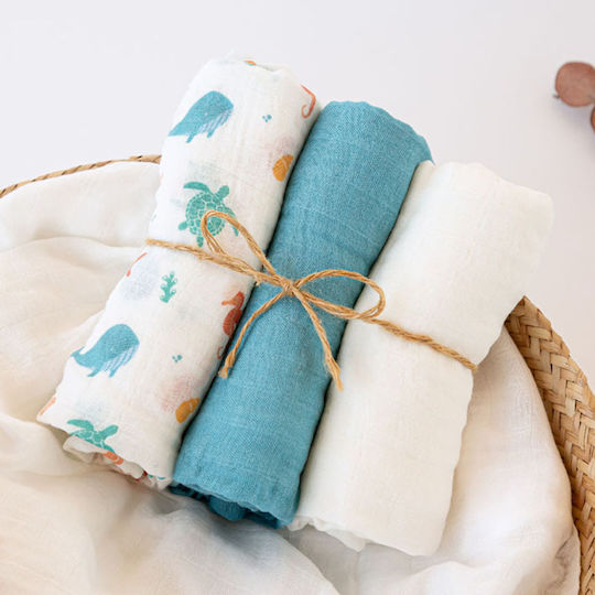 Kiokids Swaddle Blanket 70x70cm 3 Pieces Kiokids Swaddle Blanket 70x70cm 3 Pieces
