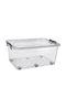 Viosarp Plastic Storage Box with Wheels and Lid 39.5x60x27cm