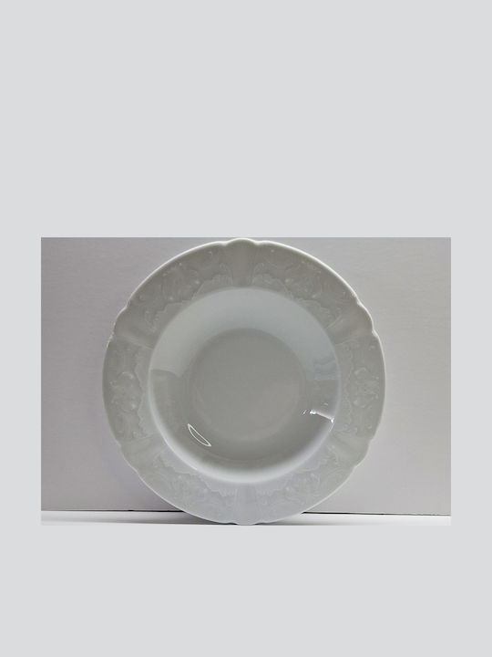 Cryspo Trio Regina Πιάτο Βαθύ από Πορσελάνη Λευκό 23cm