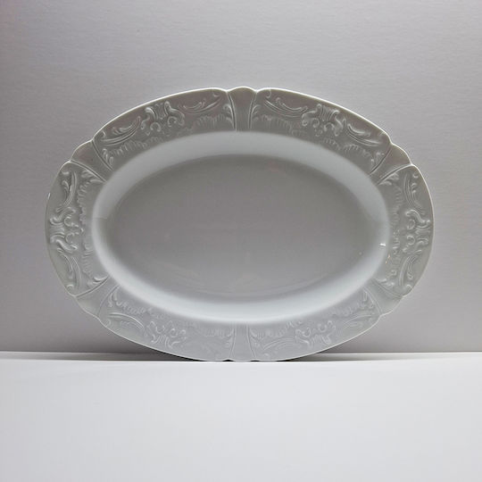 Cryspo Trio Oval Serving Platter Made of White Porcelain