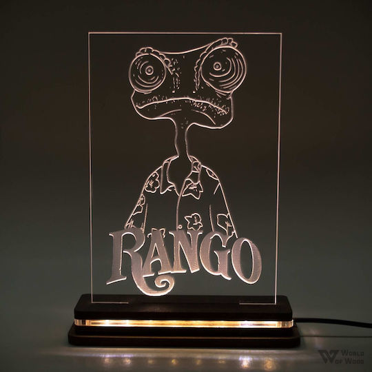 World of Wood LED Kinder Tischlampe Rango Weiß 20x15cm