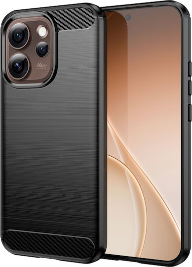 Techsuit Carbon Umschlag Rückseite Silikon Schwarz (Oppo Reno15 Pro)