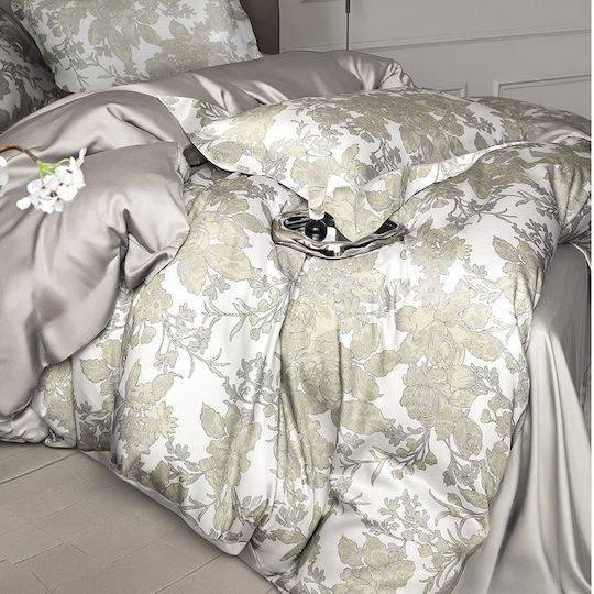 Rythmos Duvet Cover Set 240x260cm Super Double with 2 Pillowcases Ecru
