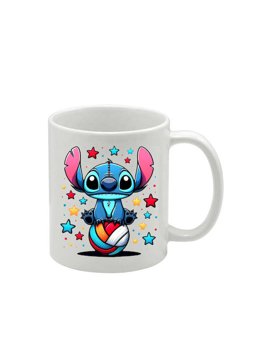 Λευκή Κούπα Lilo&stitch