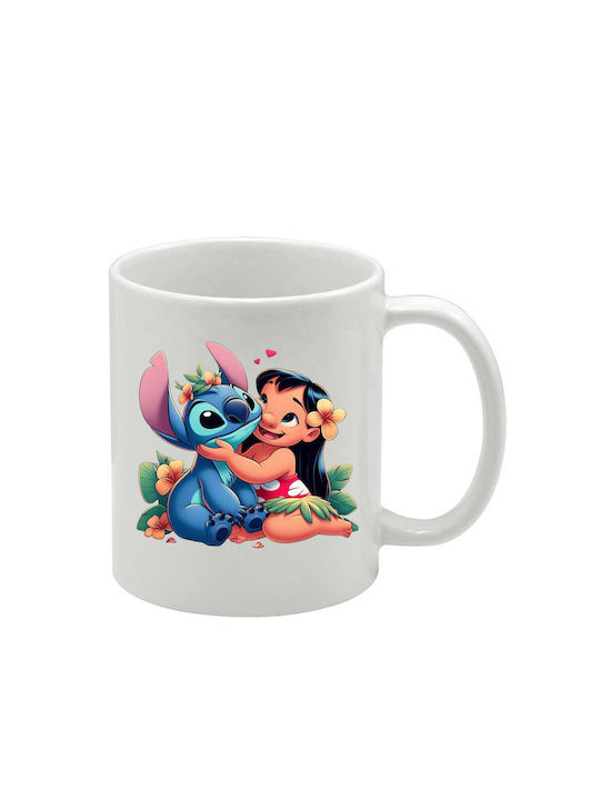 Λευκή Κούπα Lilo&stitch