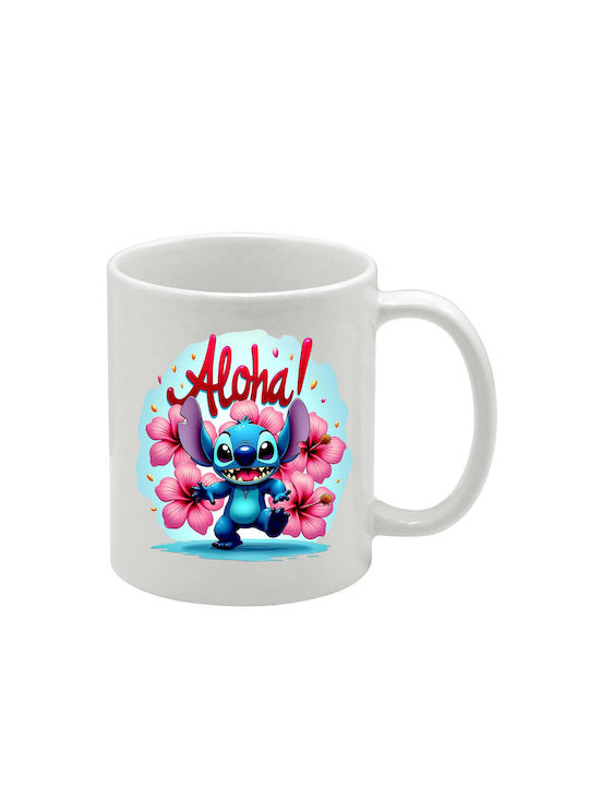 Λευκή Κούπα Lilo&stitch