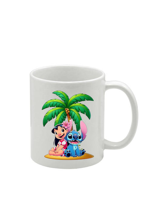 Λευκή Κούπα Lilo&stitch