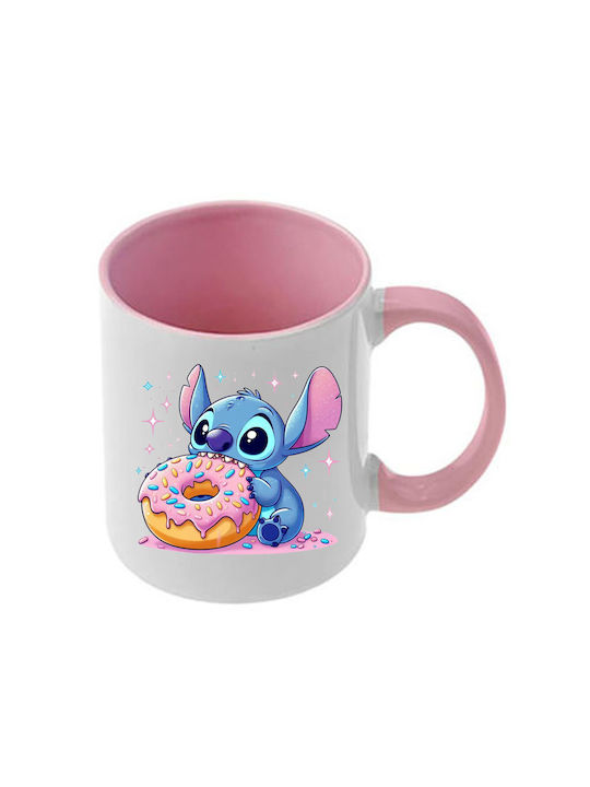 Κούπα Lilo&stitch Ροζ Λαβή Εσωτερικό