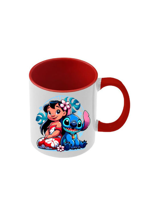 Κούπα Lilo&stitch Κόκκινη Λαβή Εσωτερικό