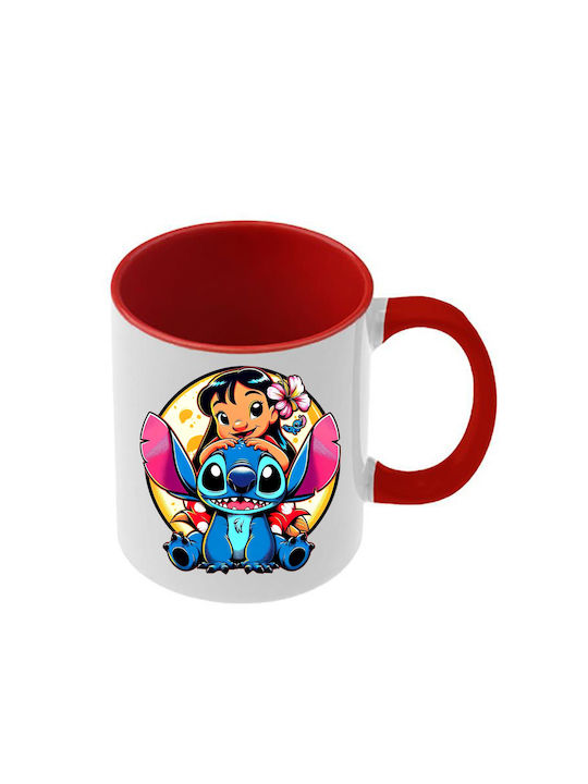 Κούπα Lilo&stitch Κόκκινη Λαβή Εσωτερικό