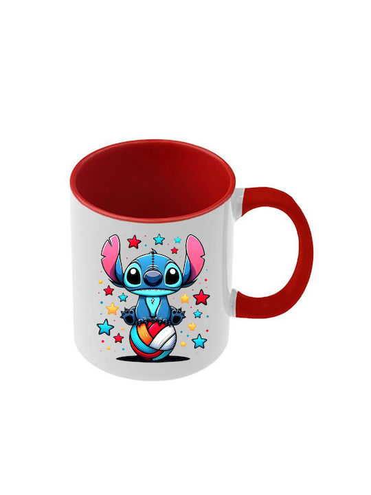 Κούπα Lilo&stitch Κόκκινη Λαβή Εσωτερικό