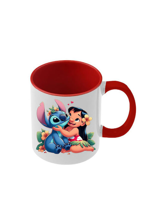 Κούπα Lilo&stitch Κόκκινη Λαβή Εσωτερικό