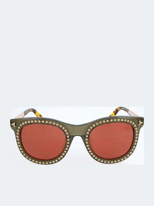 Bally Women's Sunglasses with Green Frame and Red Lens Bally Women's Sunglasses with Green Frame and Red Lens