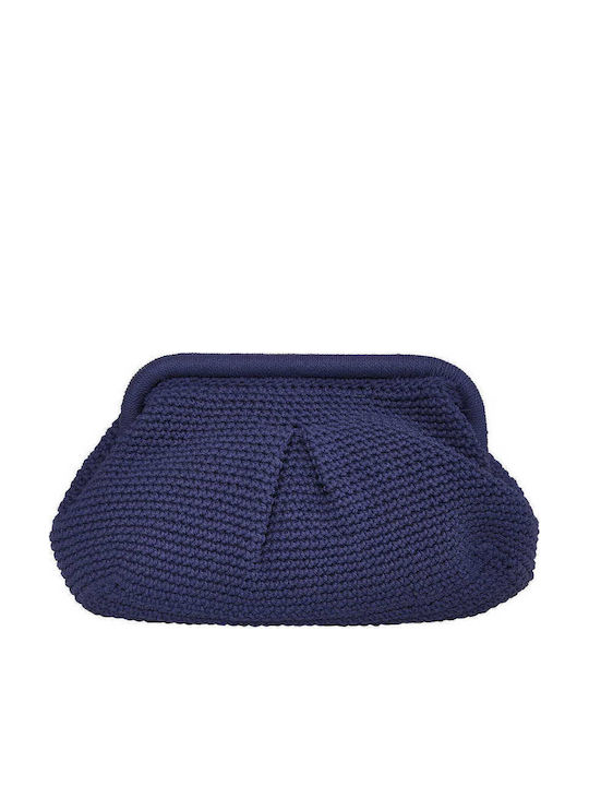 Celestino Γυναικεία Τσάντα Clutch Πλεκτή Σκούρο Μπλε