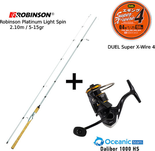 Combo LRF Robinson Platinum 2.10 5-15gr + Oceanic Dalibor 1000 + DUEL Super X-Wire 4