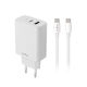 Maxlife Maxlife Handyladegerät mit USB-A und USB-C Ausgangsanschlüssen und Kabel USB-C - USB-C 20W Stromlieferung Weiß