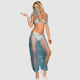 Plus Size India Style Sexy Bralette Lingerie Set Golden Paillette Blue