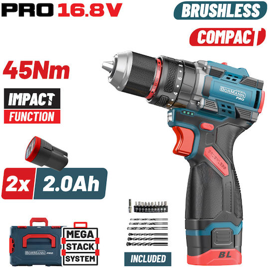 Bormann BBP1645X22CA Schlagbohrschrauber Mit Batterie Brushless