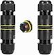 Set 2 Bucăți Conector Inline Impermeabil Ip68 Exterior M20 3 Poli Secțiune Cablu 0,5-2,5 Mm² Diametru Cablu 5-8 Mm Blocare Cu Pârghie Onuvio