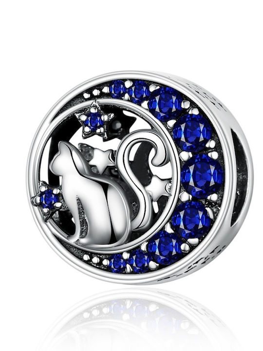 Silver me Charm with Stones from Silver with Blue Zircon ABR0974