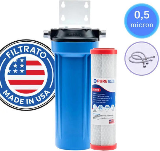 Filtrato Whf12-usa Wasserfiltrationssystem mit Ersatzfilter Einzeln Unter der Spüle Rohrquerschnitt ½" mit Wasserhahn & Filter