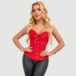 Κορσές 12-piece Lace-up Palace Corset Kit Steel Buckles & Plastic Boning Κόκκινο