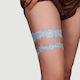 Σέξι Δαντελωτή Καλτσοδέτα Φιογκάκι Floral Lace Bow Leg Ring Μπλε
