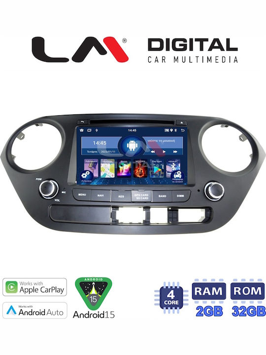 LM Digital Ηχοσύστημα Αυτοκινήτου για Hyundai i10 2014 > 2016 (Bluetooth/USB/WiFi/GPS/Apple-Carplay/Android-Auto)