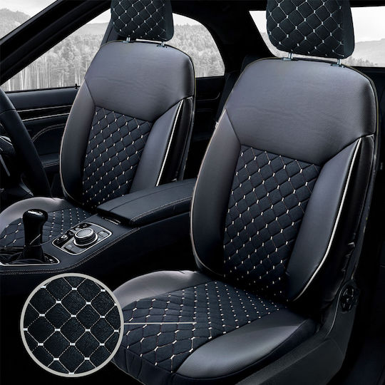 Ultra Pro Semi Car Seat Covers Black-Grey Set For 2 Seats 4 Pieces
