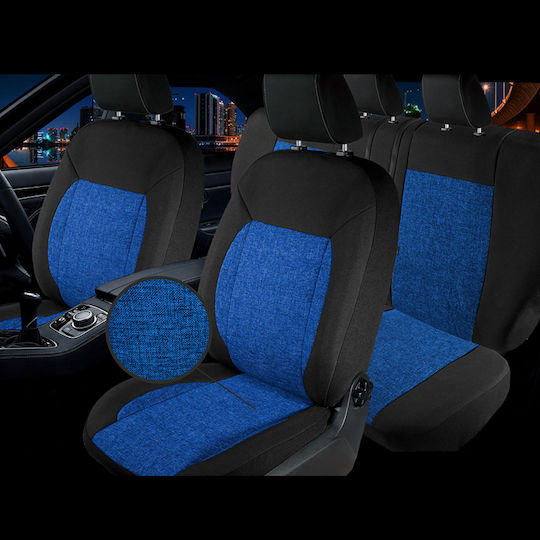 Car Seat Covers Active Anorak Black-Blue Full Set 12 Pieces