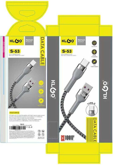 KLGO USB 2.0 Kabel USB Typ-C männlich - USB-A 1m S-53