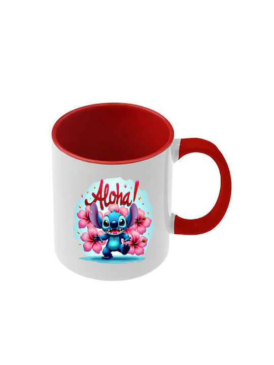 Κούπα Lilo&stitch Κόκκινη Λαβή Εσωτερικό