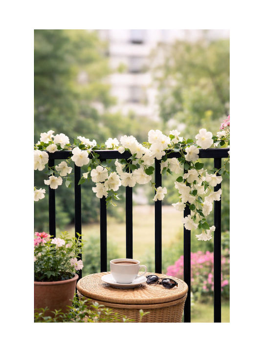 Garland Petunias White Flowers 0x0x165cm Monochrome Evergreens