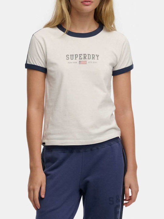 Superdry athletic Women's Crop T-shirt Beige