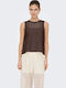 Damen Bluse Baumwolle Ärmellose Braune
