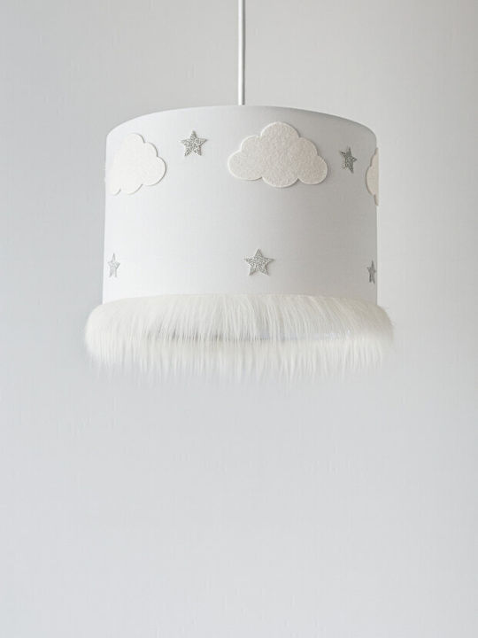 Stewehome Kids Wall Light Cloud & Star White Silindrical Handmade 30x60x30cm
