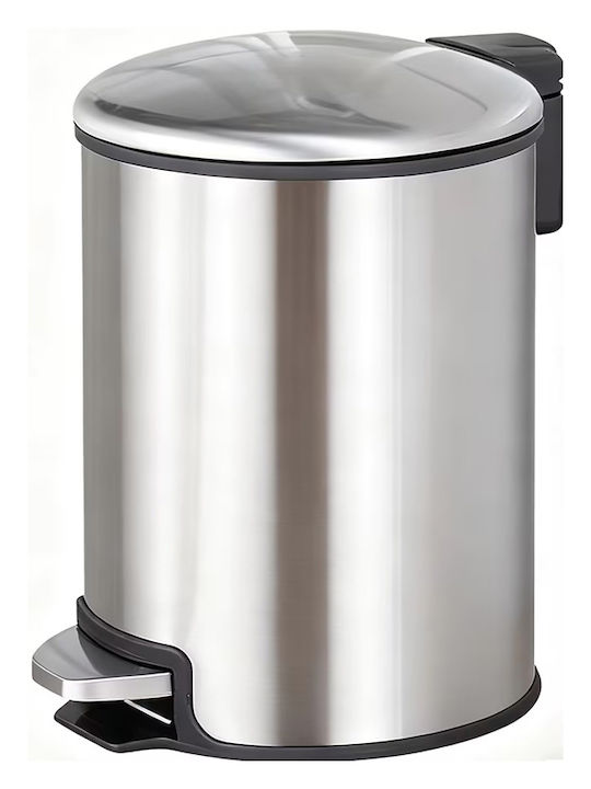Homefit Metallisches Badezimmer Behälter Soft Close 12lt Silber
