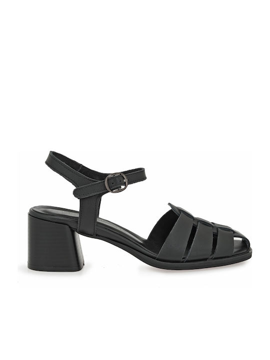 Leather Black Sandals W455A1253002-Black Nappa