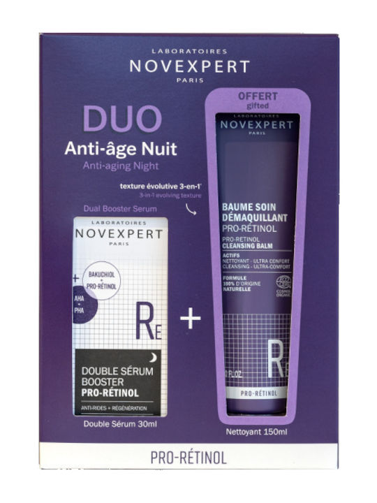 Novexpert Promo Pro-Retinol Dual Booster Serum Комплект за Против Стареене Хидратация и Почистване на Лицето 2 Броя
