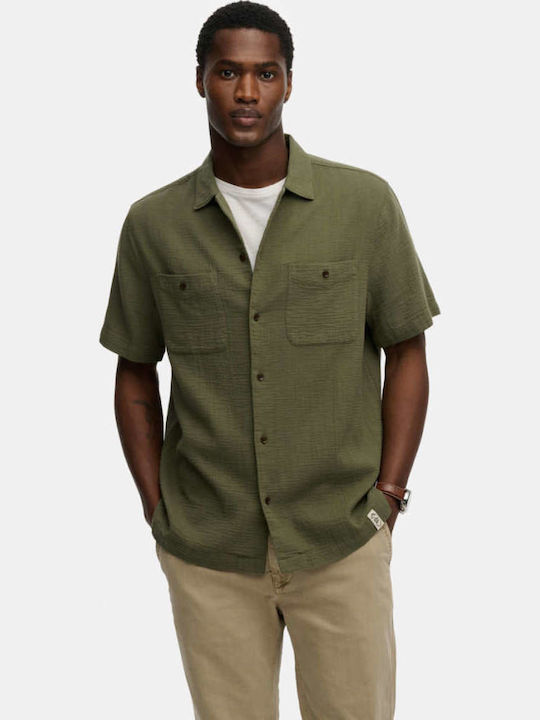 Superdry Short Sleeve Shirt in Regular Fit Green