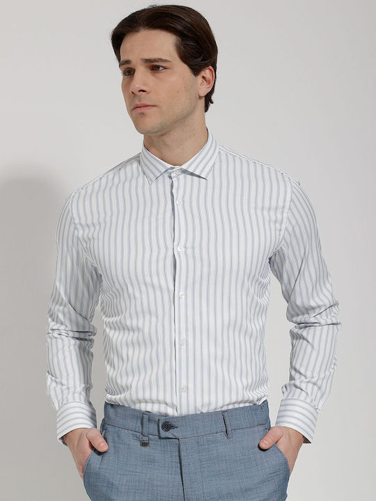 Short Sleeve Shirt in Narrow Fit Blue