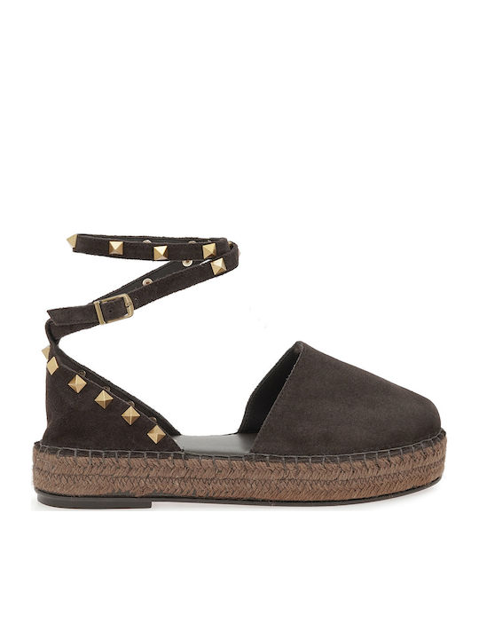 Women's Platforms in Brown Espadrille Style