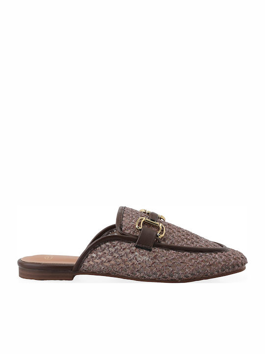 Exe Flat Mules σε Καφέ Χρώμα