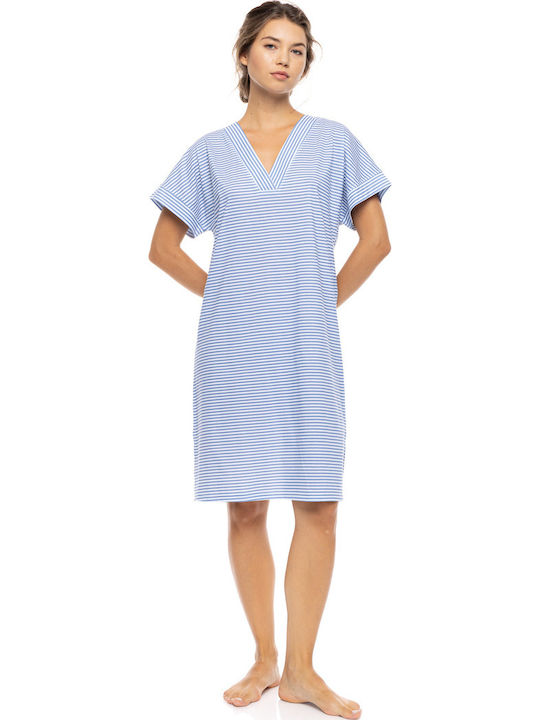 Pink Label Summer Women's Nightgown Blue