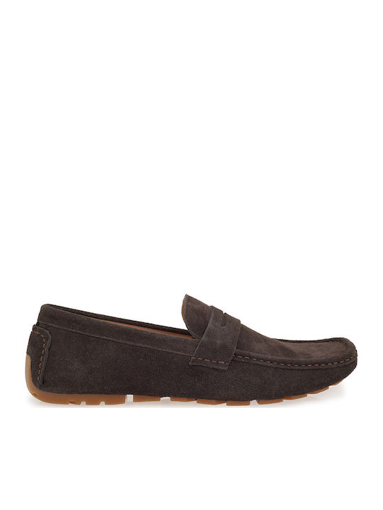 Suede Ανδρικά Loafers σε Καφέ Χρώμα